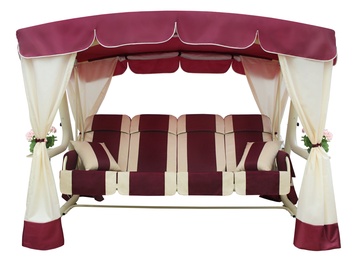 Качели садовые "Эдем Люкс 76" бордо со светлым каркасом в Нижнем Новгороде