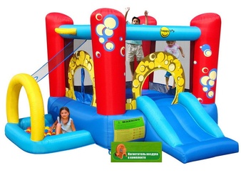 Надувной батут Happy Hop 9214 "Праздничные Пузыри 4 в 1" в Нижнем Новгороде