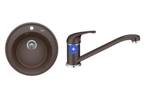 Комплект Blanco Riona 45, Гранит, кофе + Daras, Гранит, кофе 