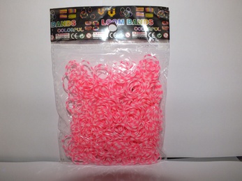 Пакет резинок полосатые розово-белые (600 шт) в Нижнем Новгороде