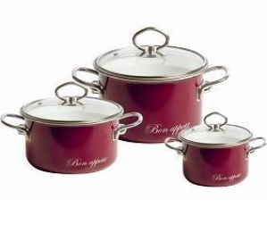 Набор кастрюль №13 BON APPETIT 8DB135S вишн. в Нижнем Новгороде