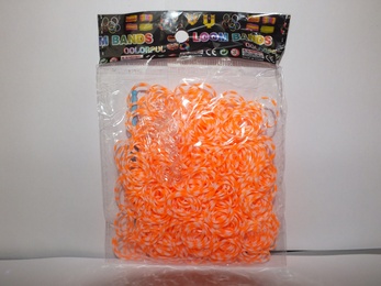 Пакет резинок полосатые оранжево-белые (600 шт) в Нижнем Новгороде