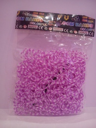 Пакет резинок полосатые сиренево-белые (600 шт) в Нижнем Новгороде