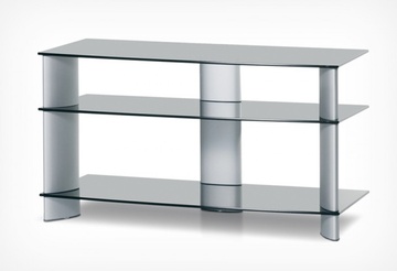Тумба под аппаратуру Holder PL-18110 Алюминий+черн. стекло в Нижнем Новгороде