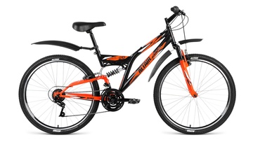 Велосипед Altair MTB FS 26 1.0 черный/оранжевый в Нижнем Новгороде