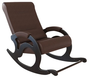 Кресло-качалка "Тироль" эко-кожа, коричневая в Нижнем Новгороде