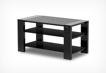 Тумба под аппаратуру Holder TV-2783 черный матовый+черное стекло в Нижнем Новгороде