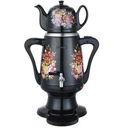 Самовар ES-350 BC (3,5л) нерж. фарфоровый черный заварник (0,8л) в Нижнем Новгороде