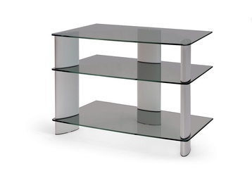 Тумба под аппаратуру Holder TV-1585/1 Алюминий+черн. стекло в Нижнем Новгороде