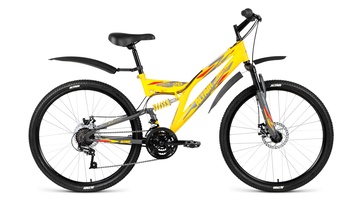 Велосипед Altair MTB FS 26 2.0 disc желтый/серый матовый в Нижнем Новгороде