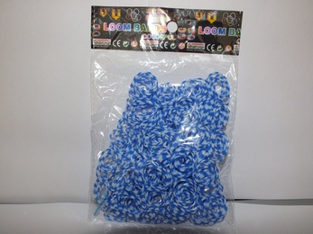 Пакет резинок полосатые сине-белые (600 шт) в Нижнем Новгороде